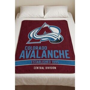 Colorado Avalanche NHL Plush Throw Blanket Burgundy Large Logo 46X66 Hockey
